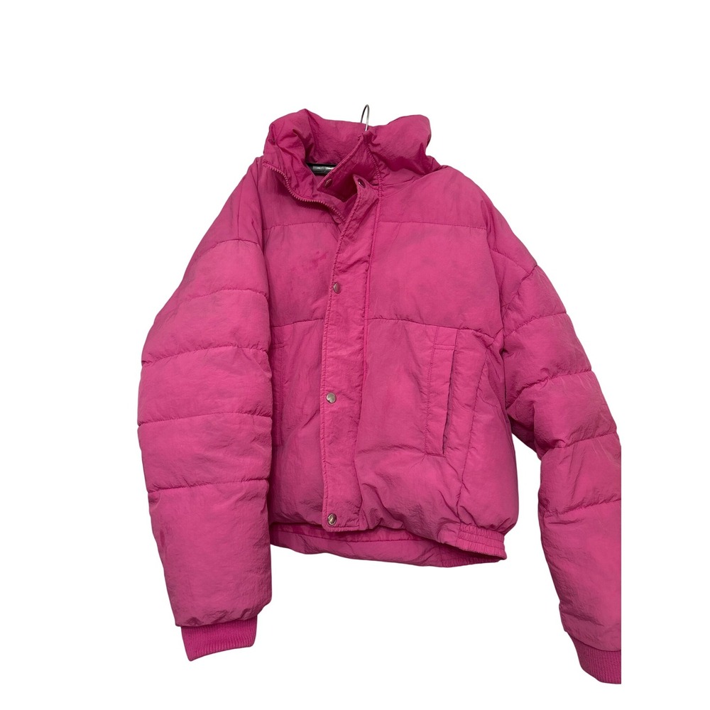 Free People Hot Shot Puffer Jacket Pink Cropped Quilted Zip Up Size Small - Picture 4 of 11